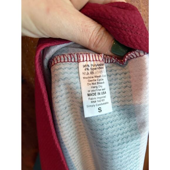 LuLaRoe CASSIE Pencil Skirt S Color Block Blue Maroon Red Stripe - Picture 5 of 7